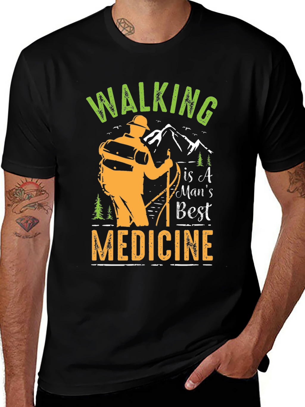 Walking is a Mans Best Medicine Graphic Tee