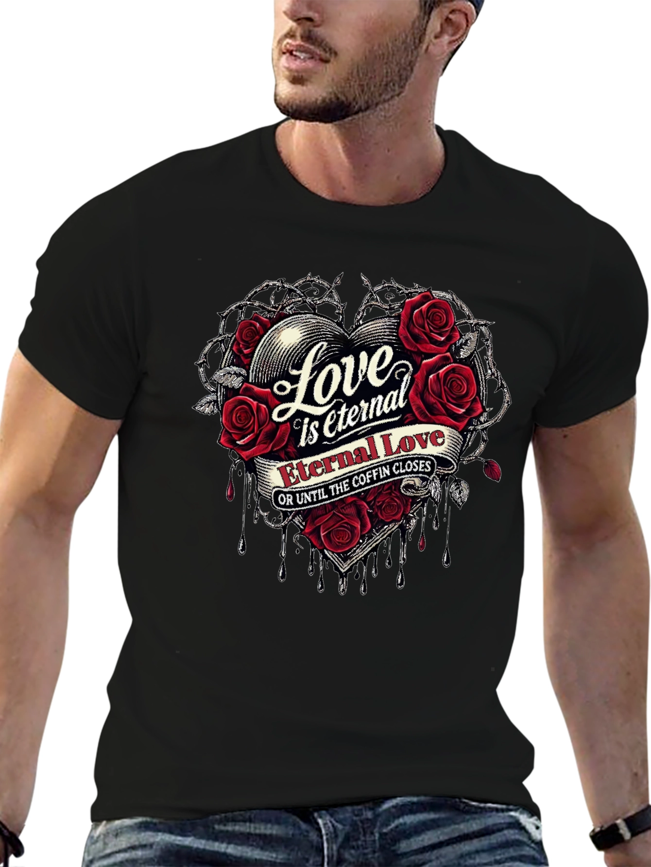 Eternal Love Graphic T-Shirt - Gothic Romantic Style