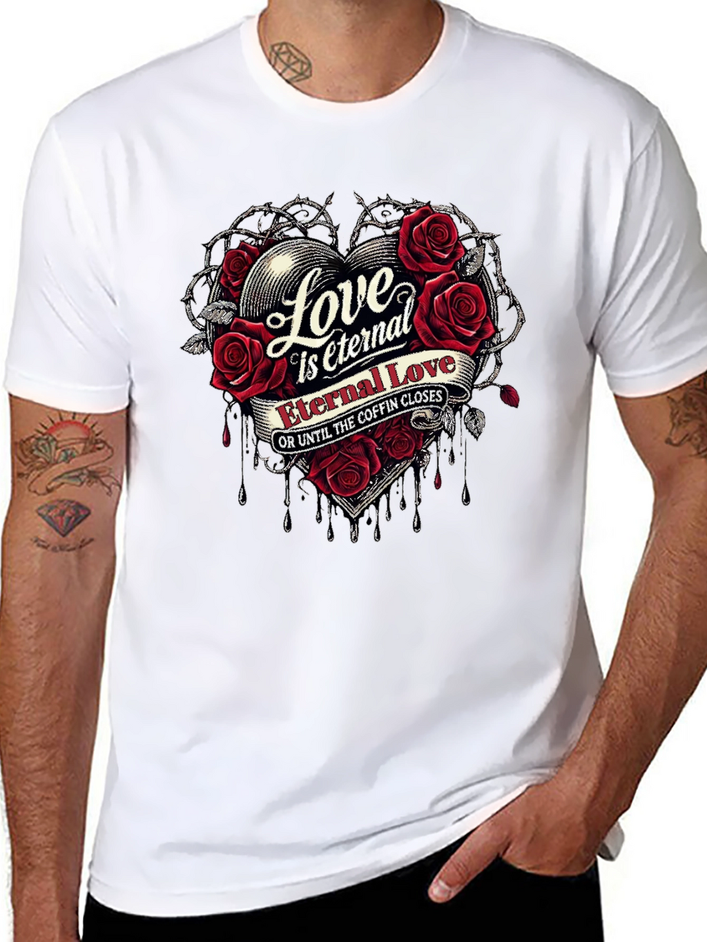 Eternal Love Graphic T-Shirt - Gothic Romantic Style