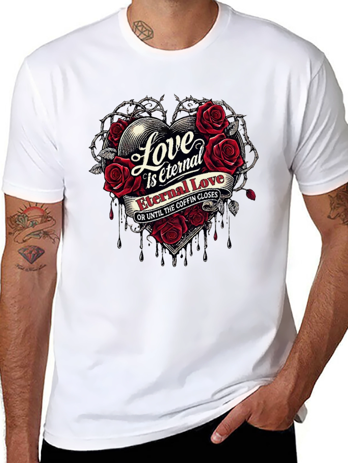 Eternal Love Graphic T-Shirt - Gothic Romantic Style