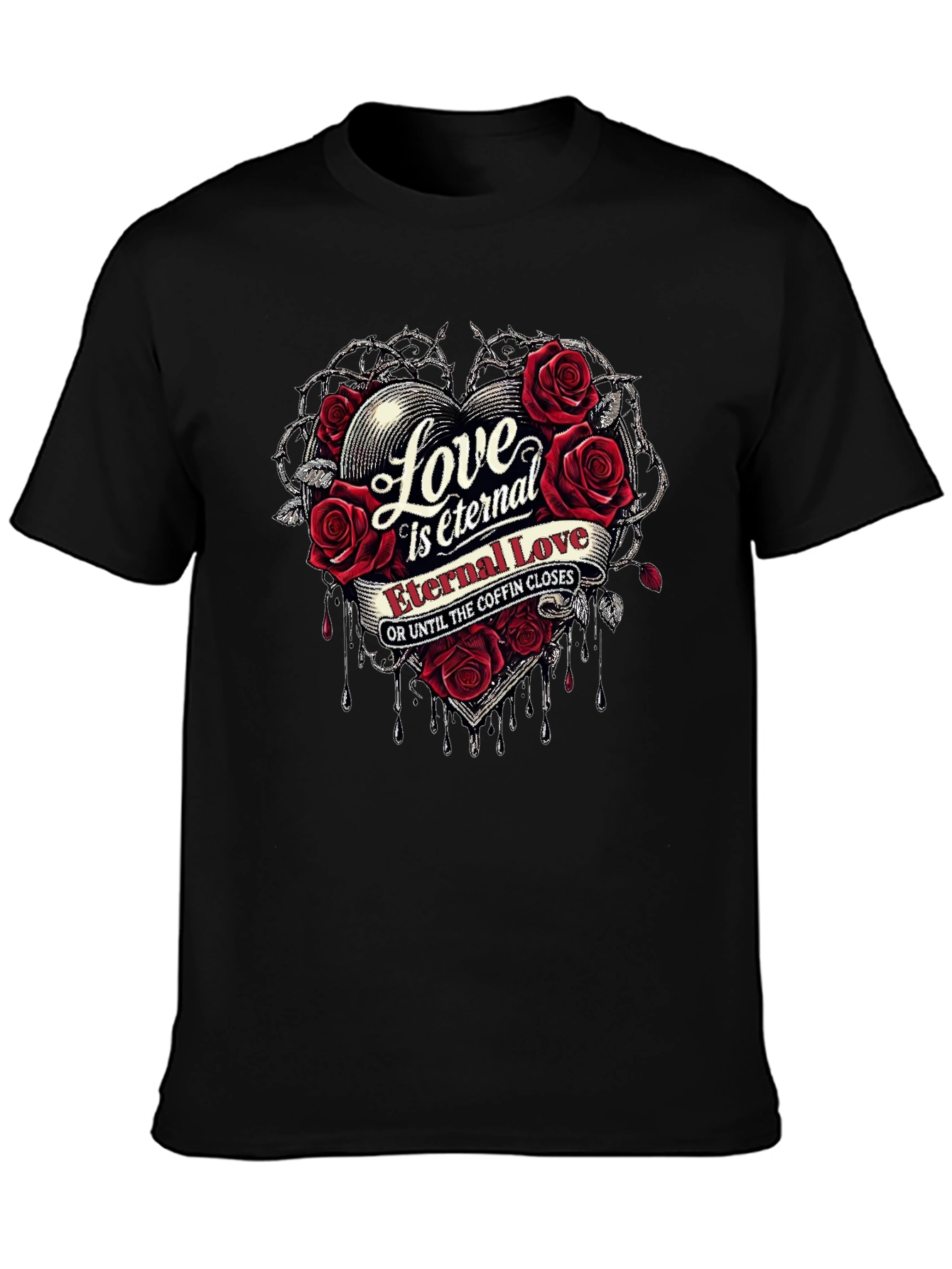 Eternal Love Graphic T-Shirt - Gothic Romantic Style