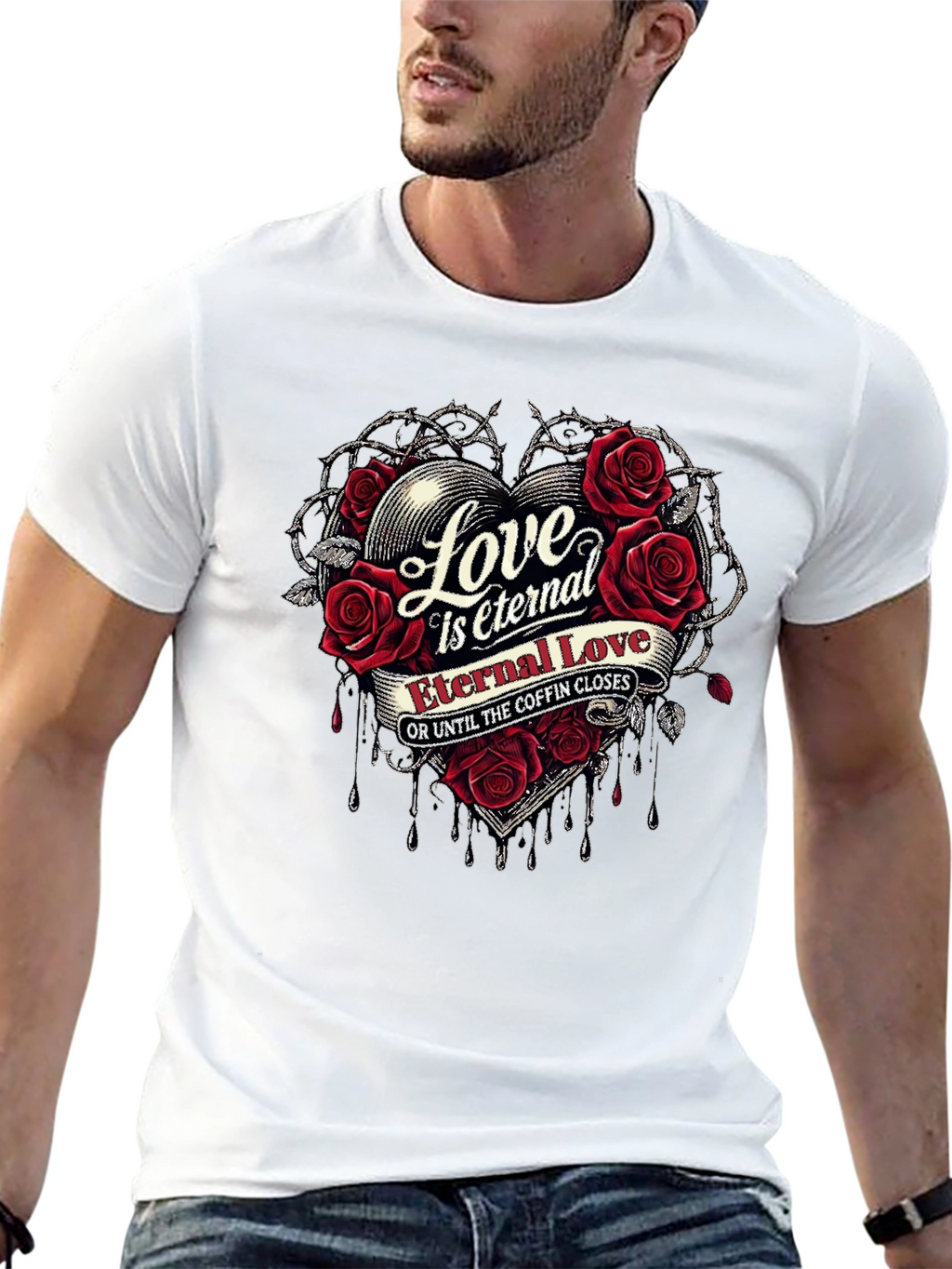Eternal Love Graphic T-Shirt - Gothic Romantic Style