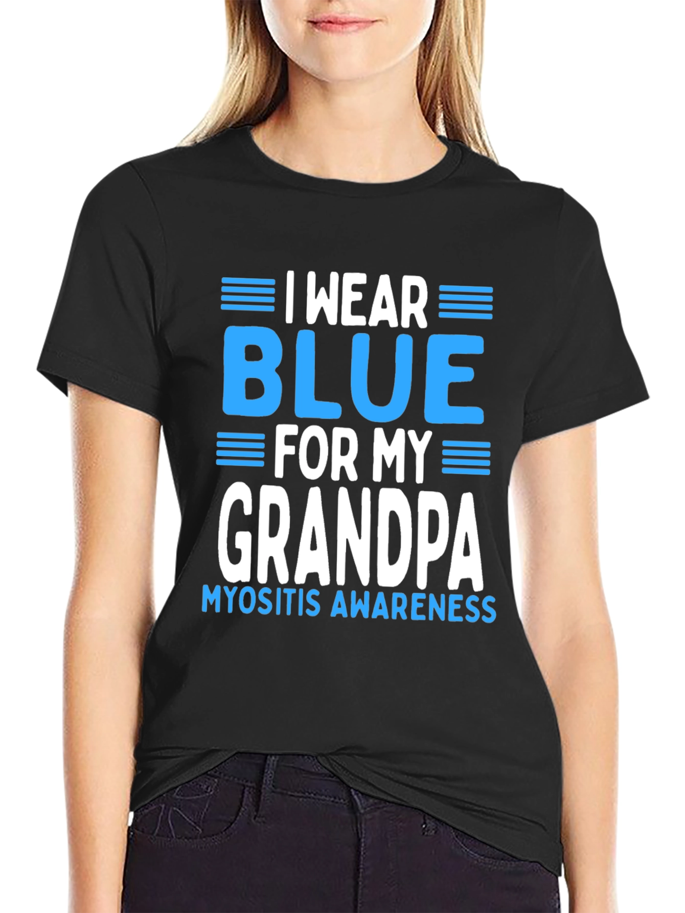 I Wear Blue For My Grandpa Myositis Awareness T-Shirt