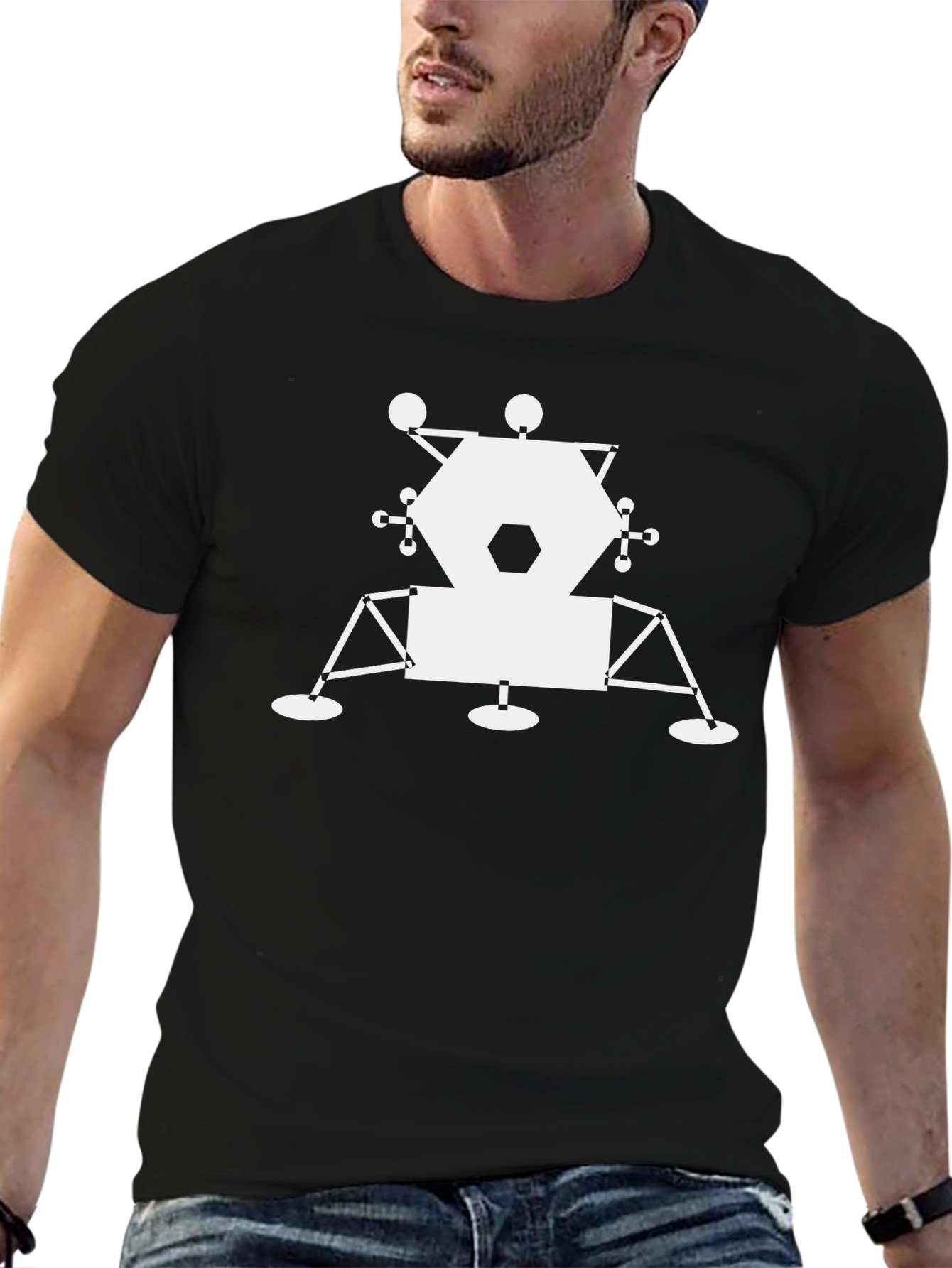 Lunar Lander Graphic Tee - Space Exploration Shirt