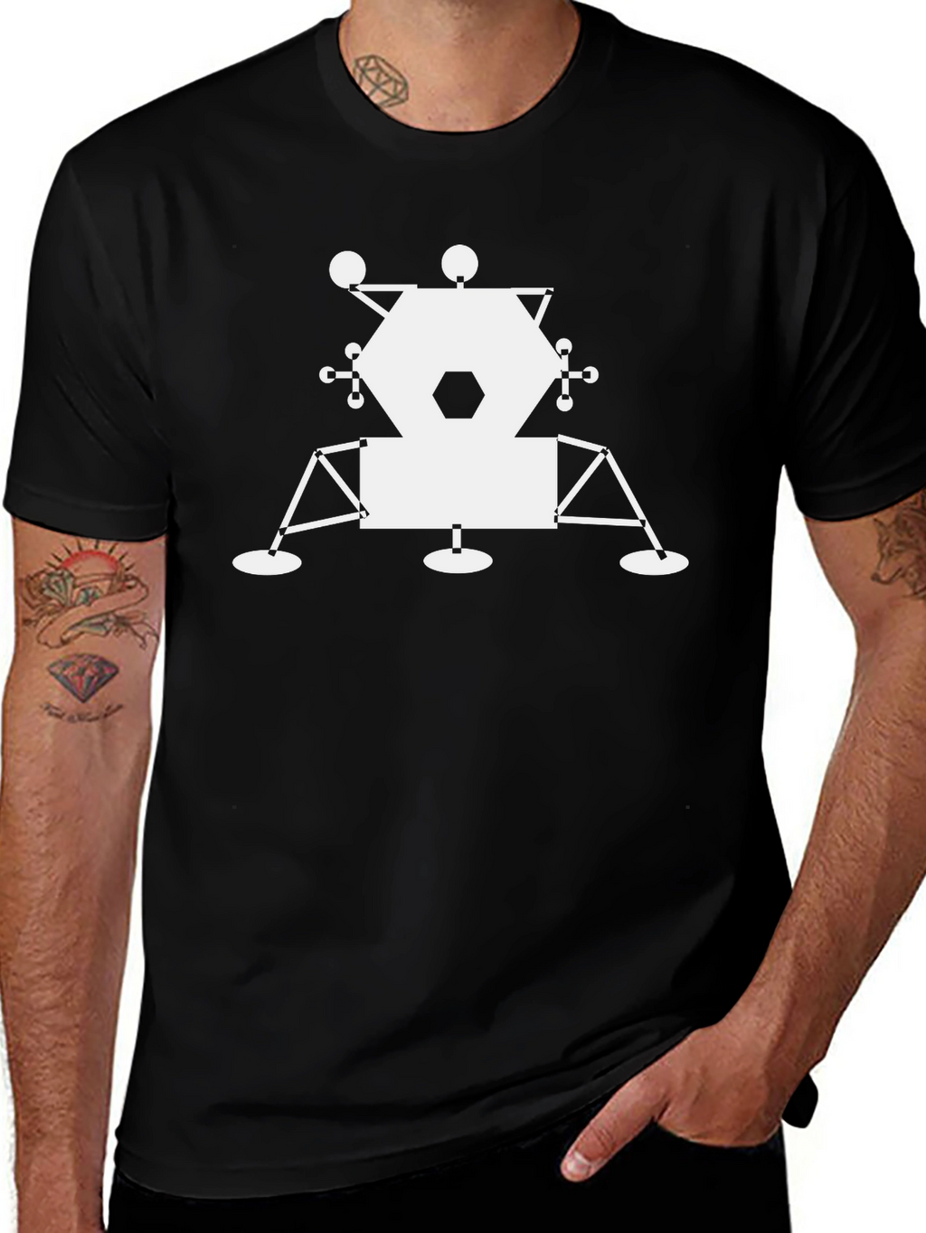 Lunar Lander Graphic Tee - Space Exploration Shirt