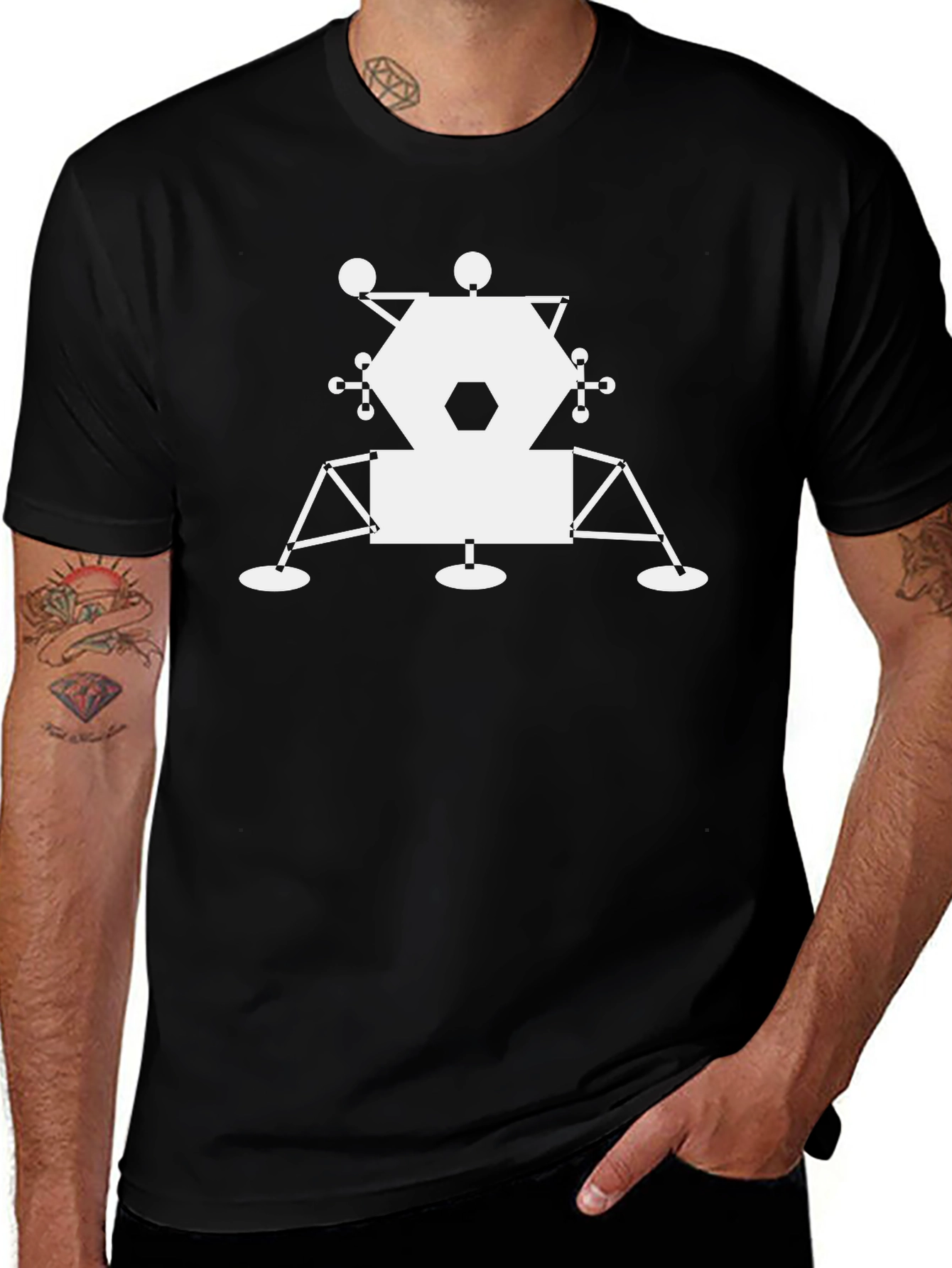 Lunar Lander Graphic Tee - Space Exploration Shirt