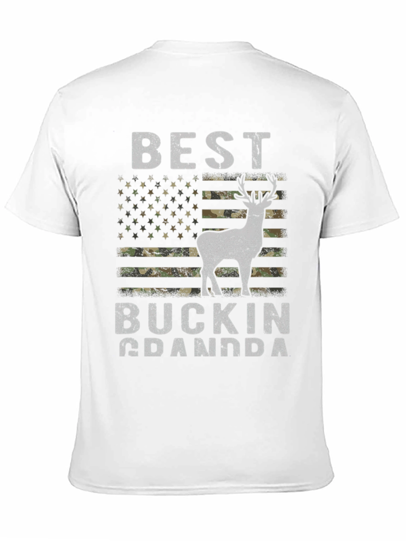 Best Buckin Grandpa Camo USA Flag T-Shirt