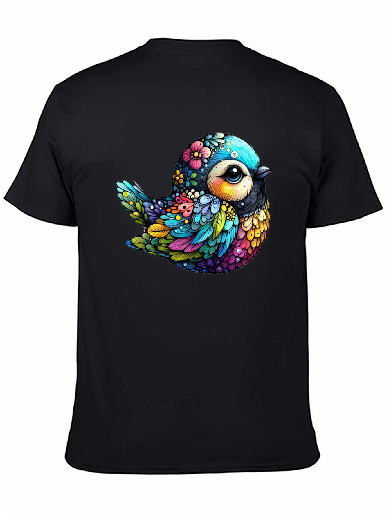 Colorful Bird Graphic Tee - Unique Art T-Shirt