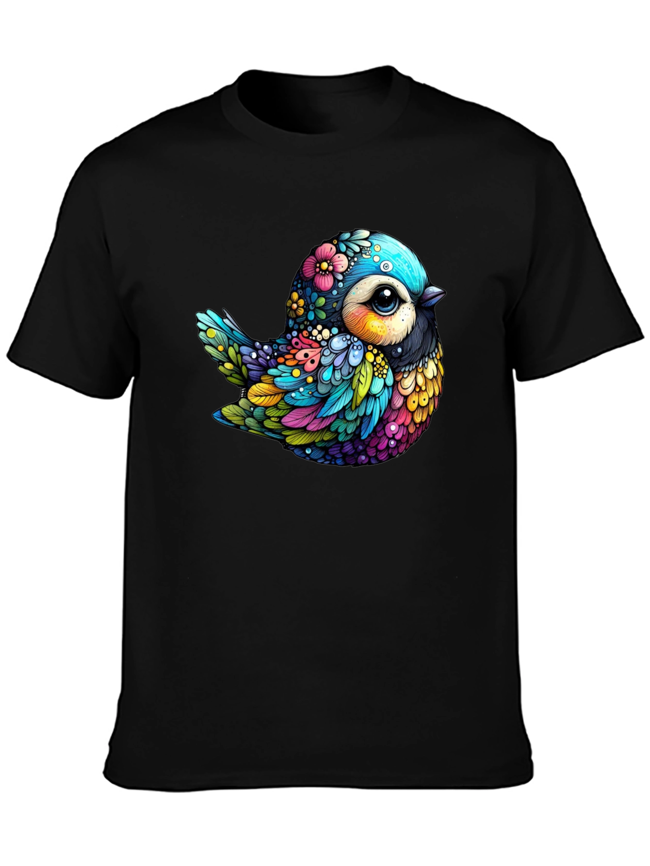 Colorful Bird Graphic Tee - Unique Art T-Shirt