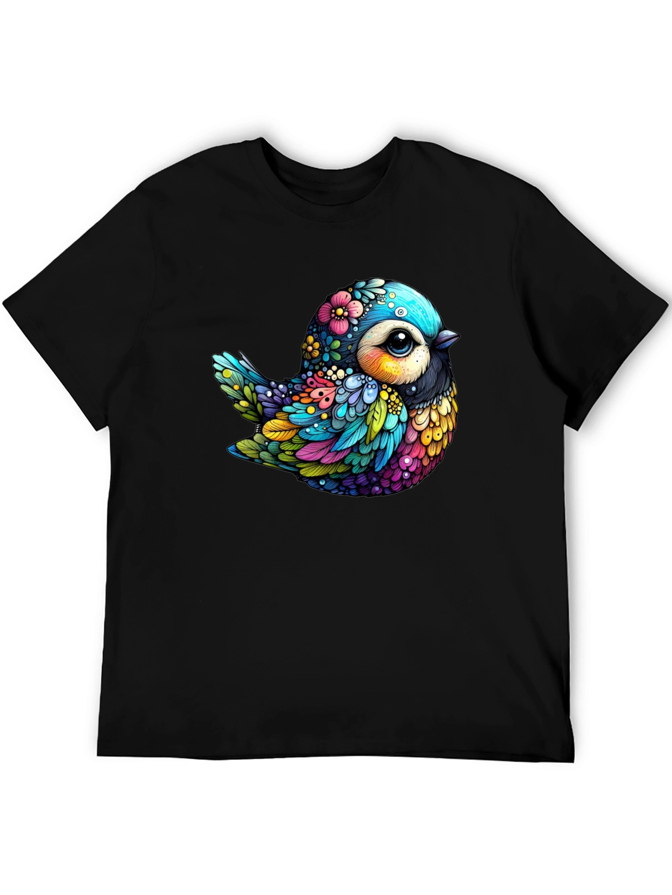 Colorful Bird Graphic Tee - Unique Art T-Shirt