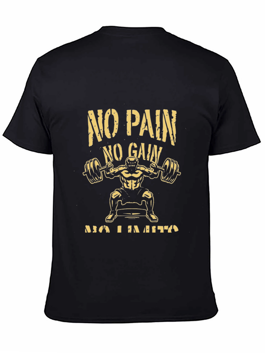 No Pain No Gain Black Graphic T-Shirt