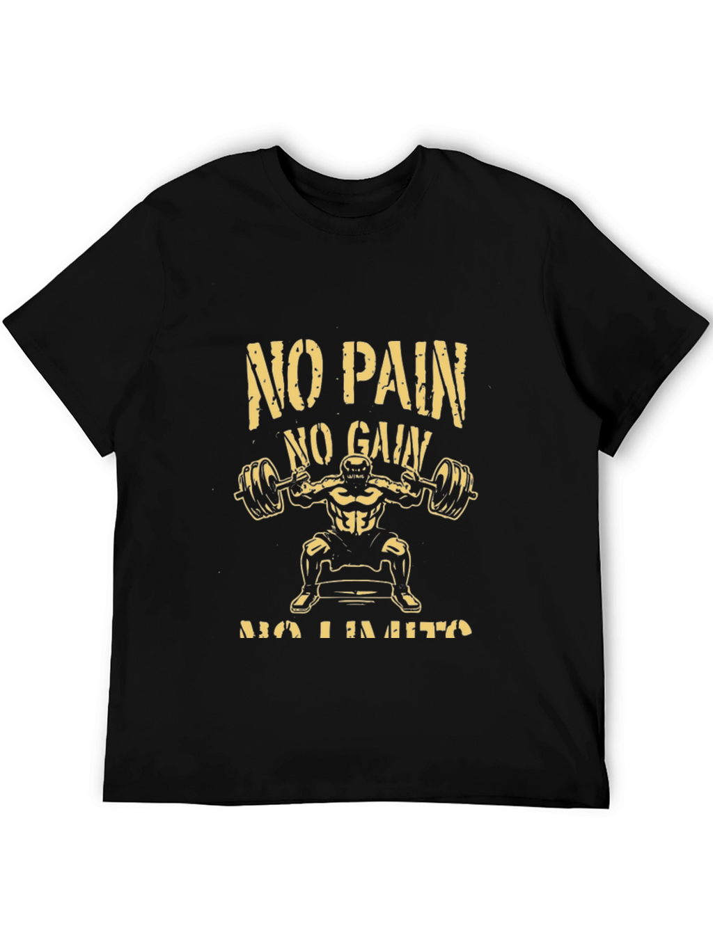 No Pain No Gain Black Graphic T-Shirt
