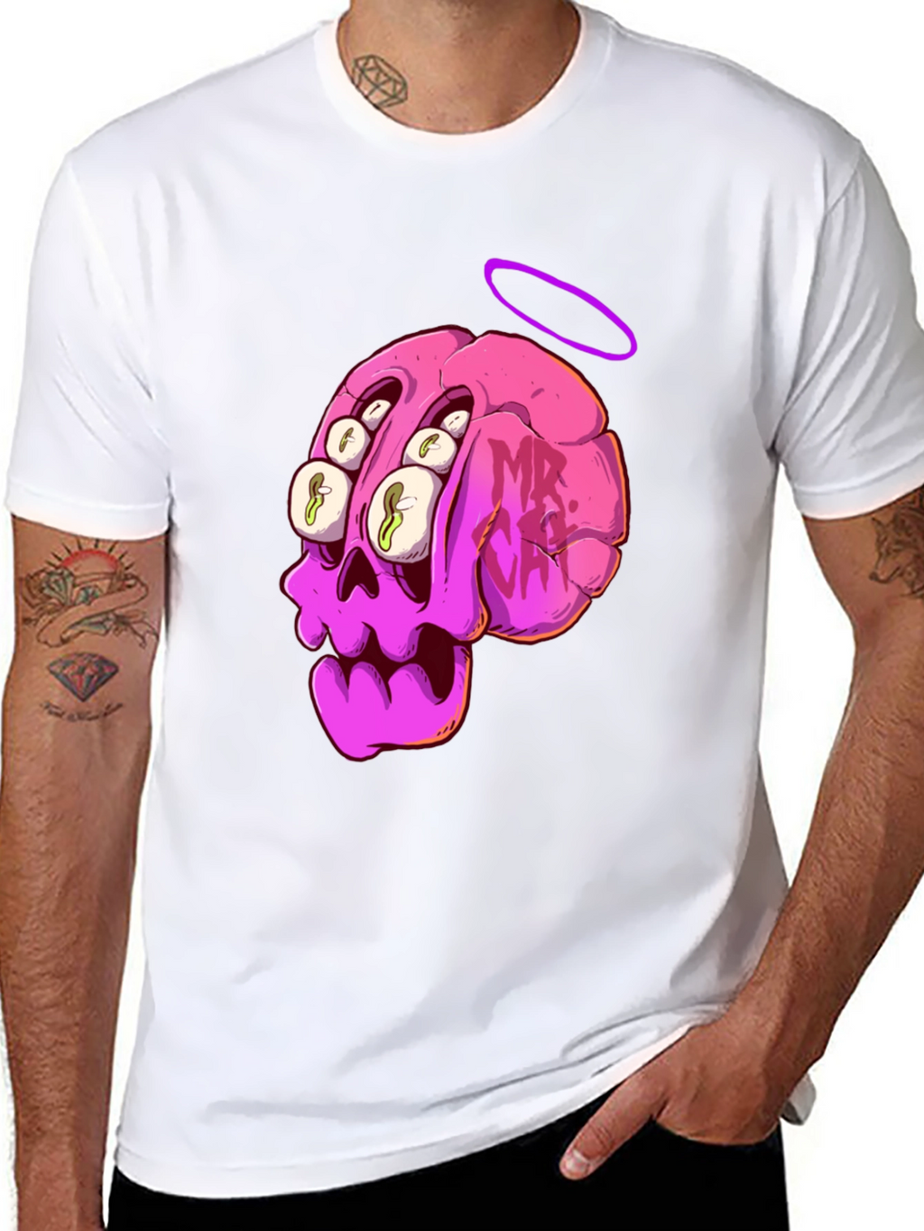 Skull Brain Graphic Tee - Unique Art T-Shirt