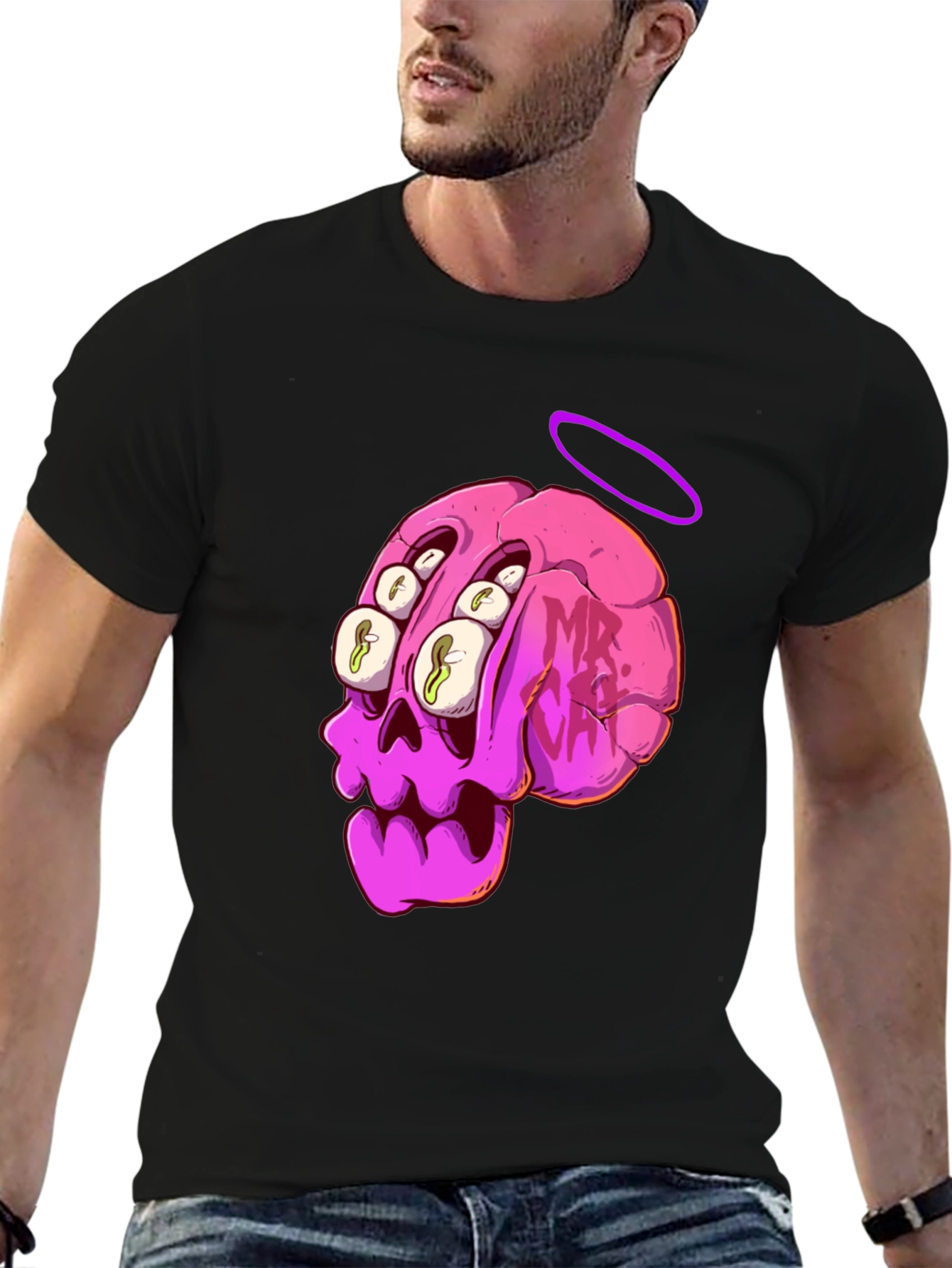 Skull Brain Graphic Tee - Unique Art T-Shirt
