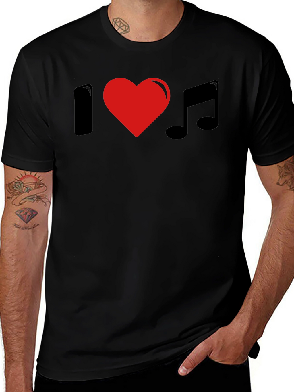 I Heart Music Black T-Shirt