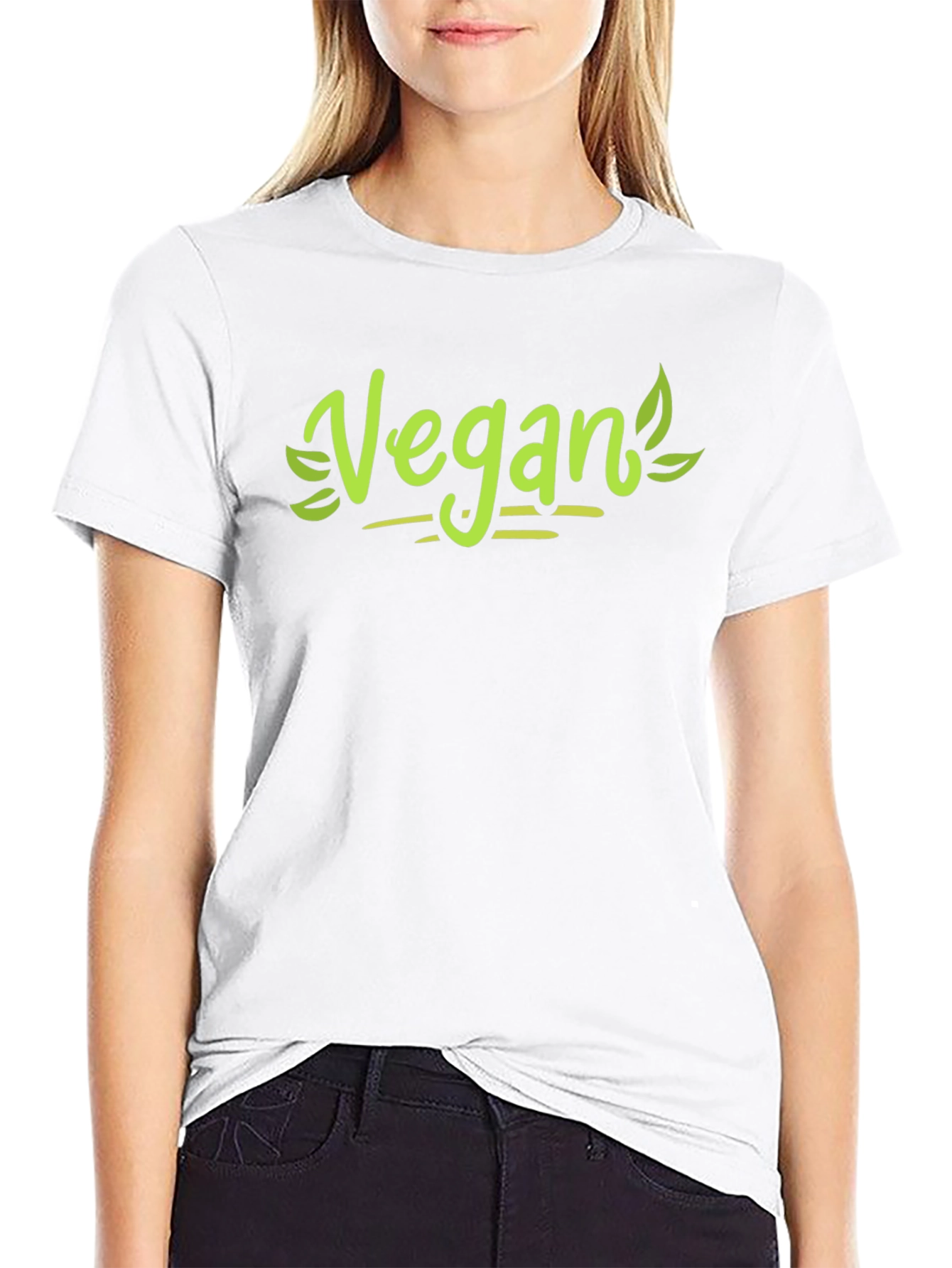 Vegan Graphic Tee - Black Cotton Blend T-Shirt