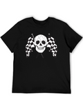 Skull & Checkered Flag Graphic Tee