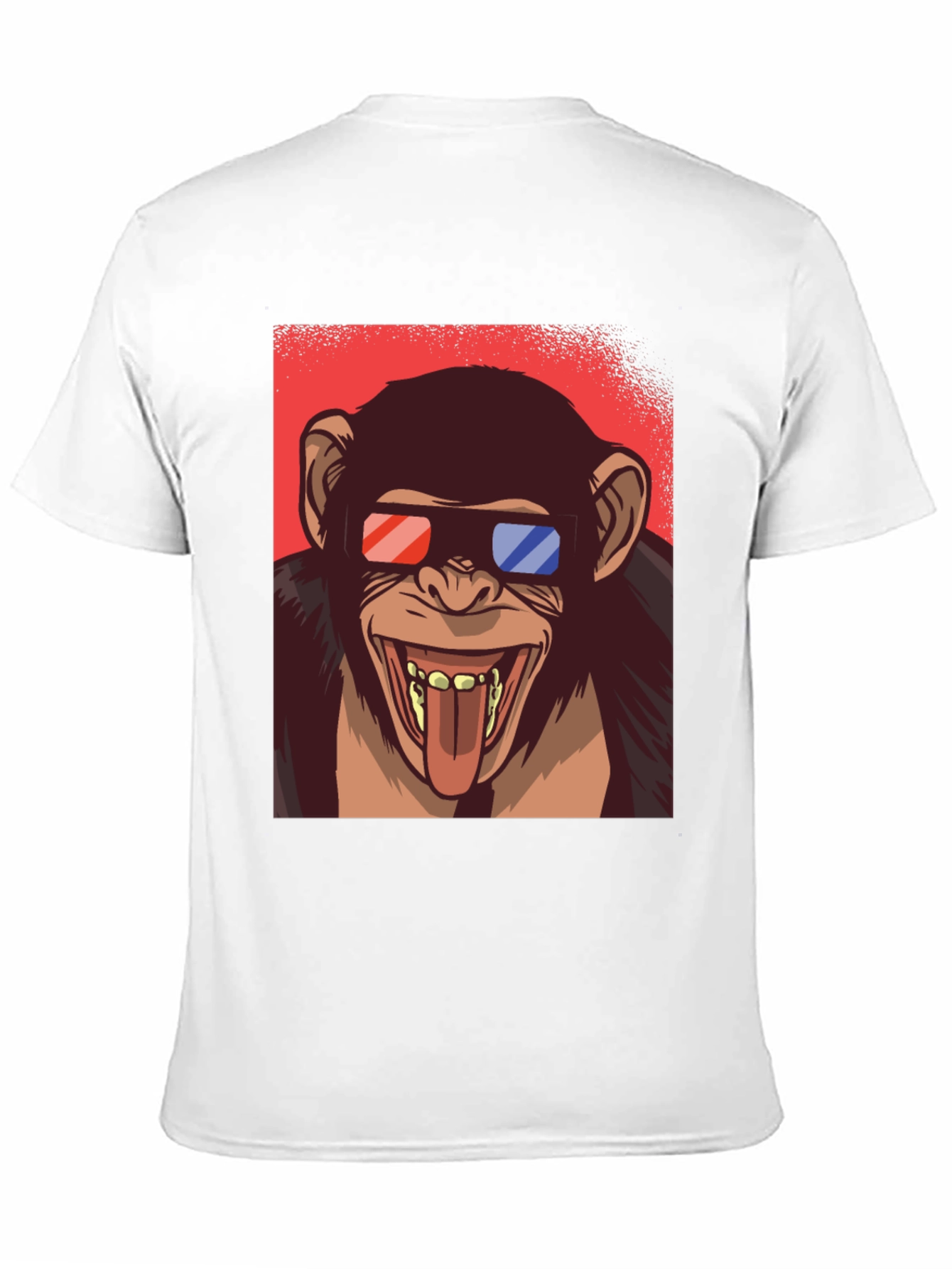Funny Monkey 3D Glasses Graphic T-Shirt