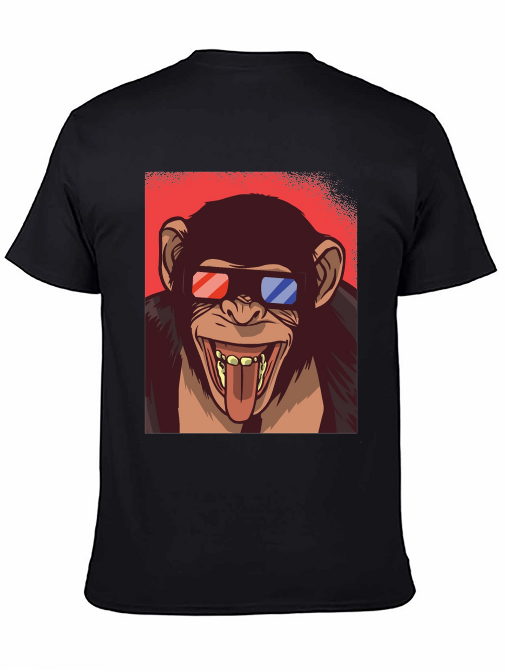 Funny Monkey 3D Glasses Graphic T-Shirt