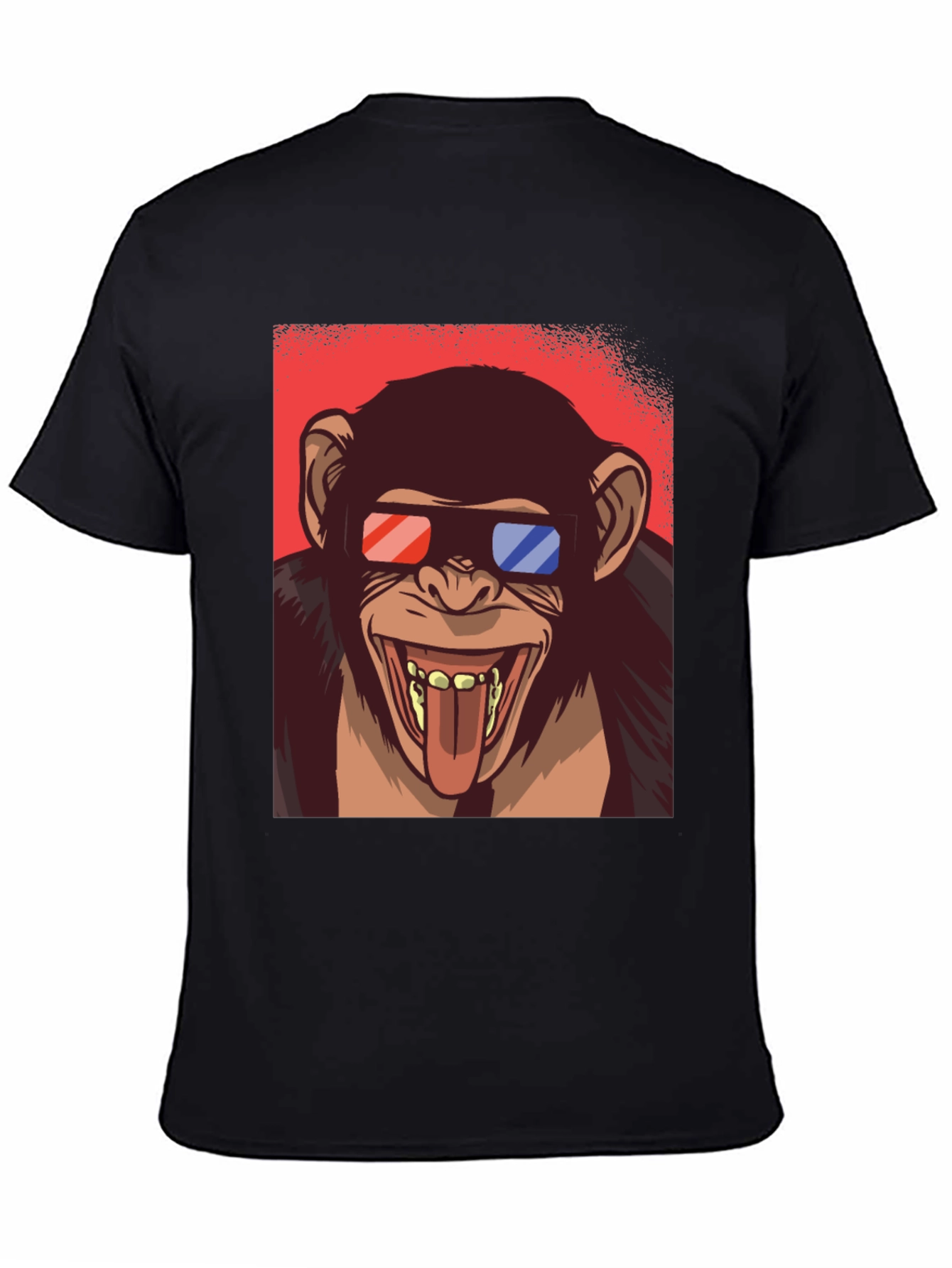 Funny Monkey 3D Glasses Graphic T-Shirt