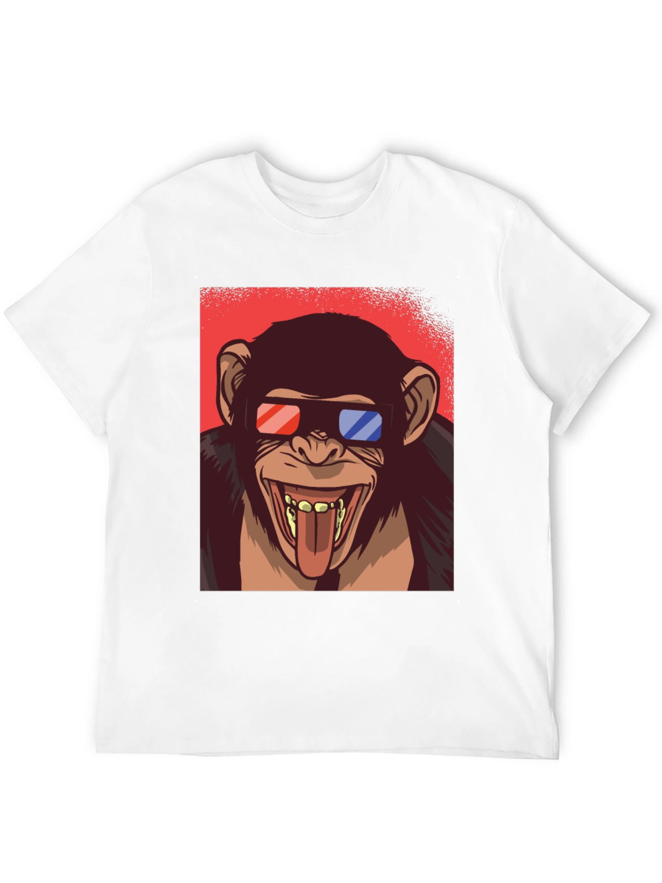 Funny Monkey 3D Glasses Graphic T-Shirt