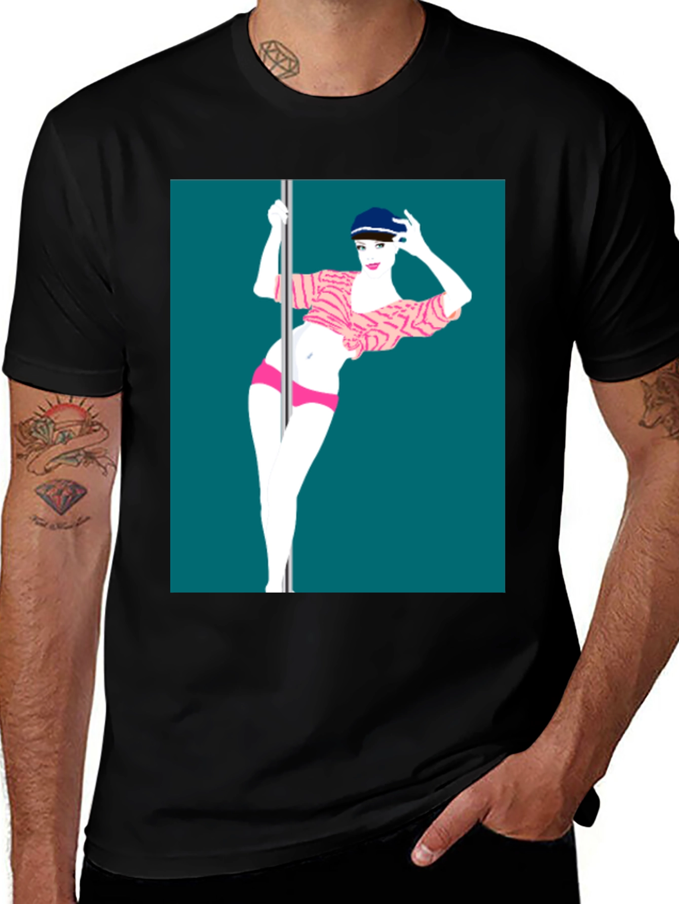 Stylish Tee Featuring Pole Dance Art