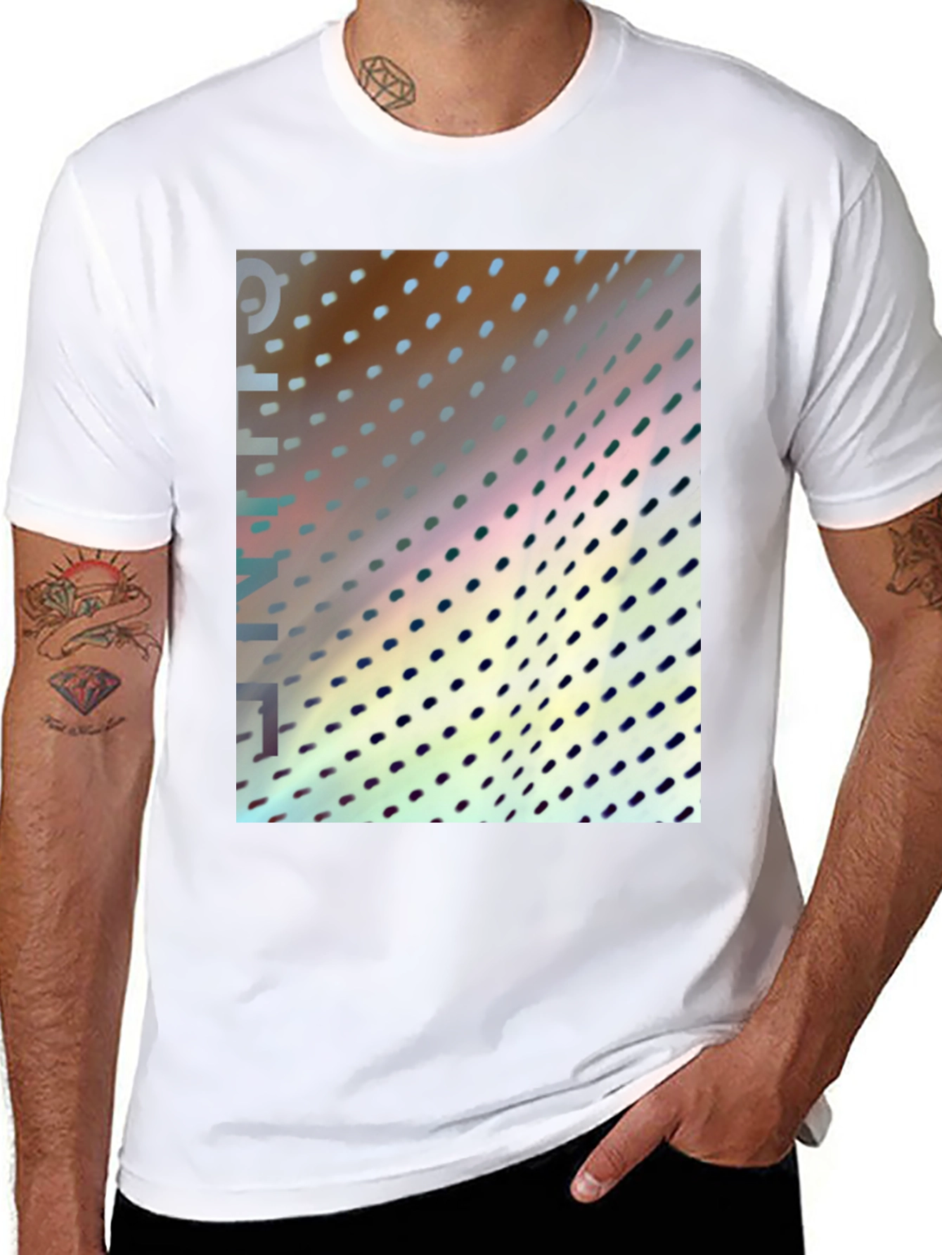 Abstract Dotted Pattern Graphic T-Shirt