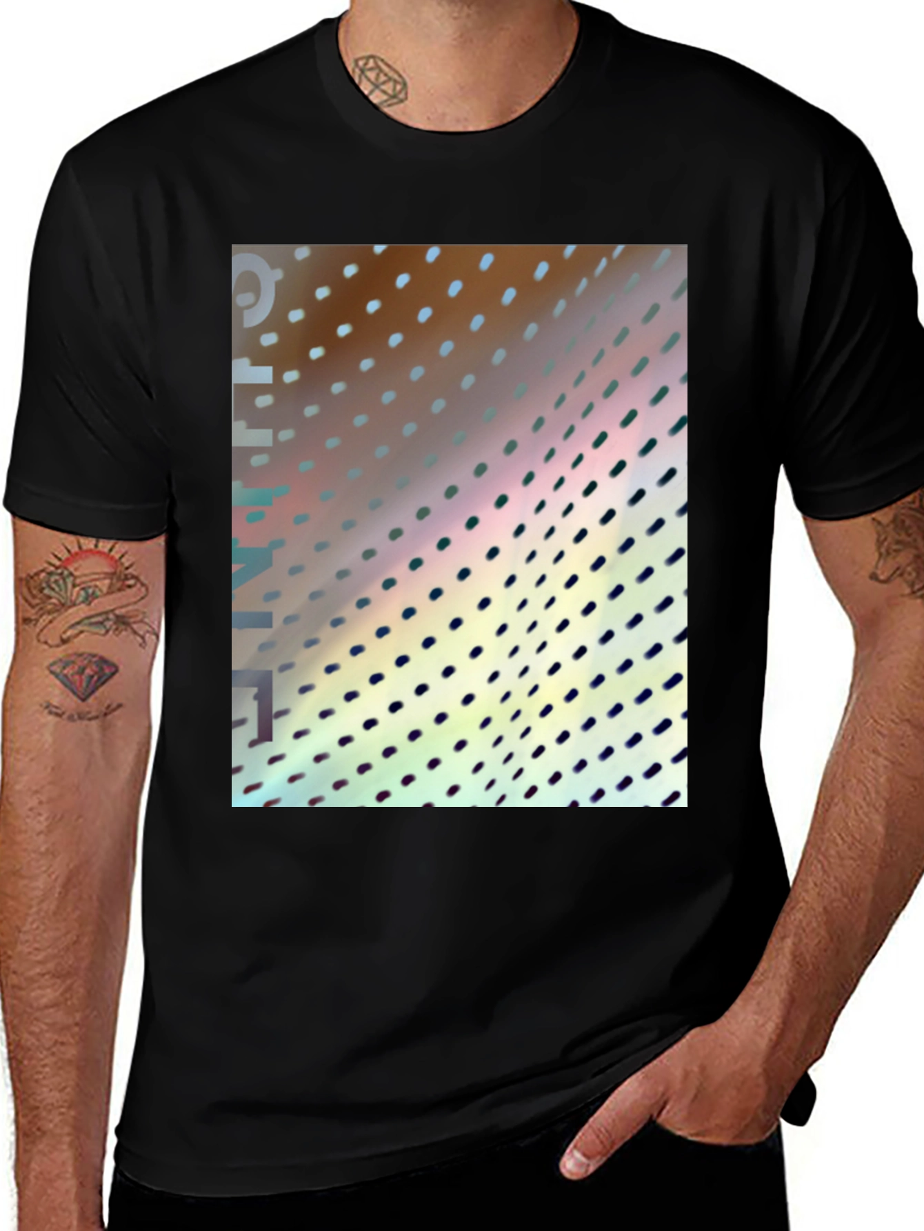 Abstract Dotted Pattern Graphic T-Shirt