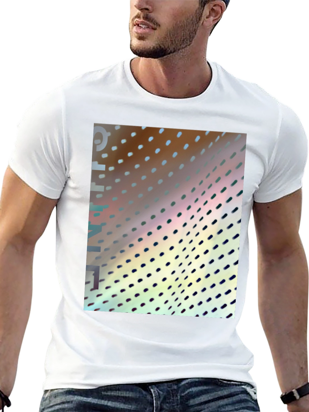Abstract Dotted Pattern Graphic T-Shirt