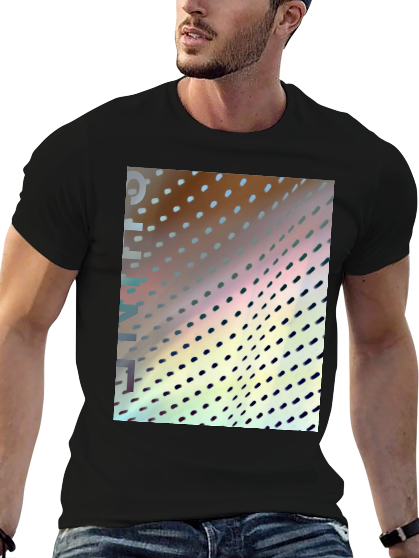 Abstract Dotted Pattern Graphic T-Shirt