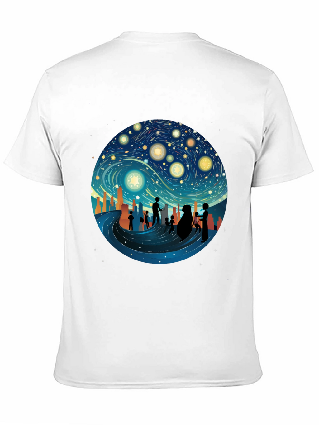 Starry Night Silhouette T-Shirt - Unique Graphic Tee