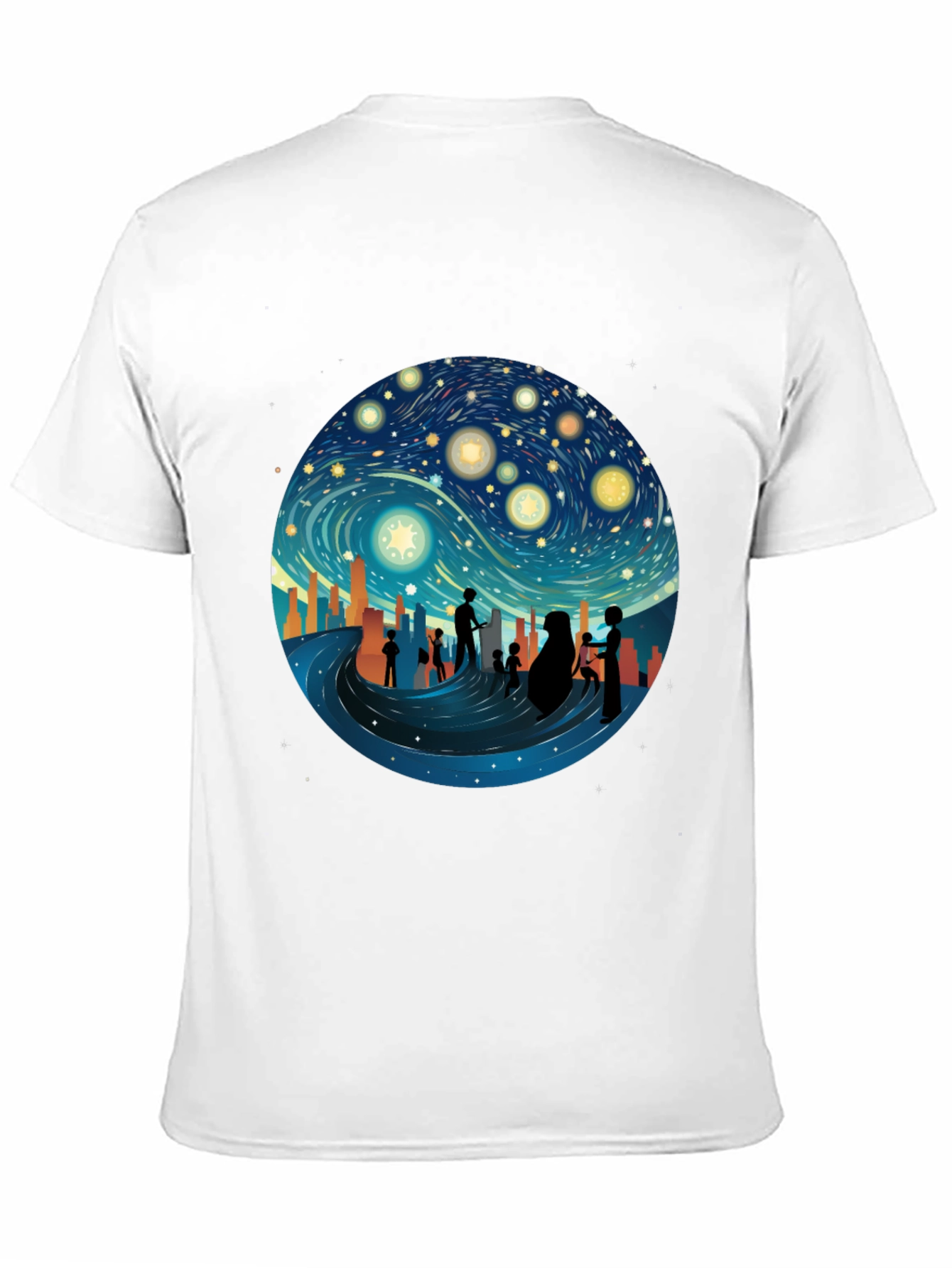 Starry Night Silhouette T-Shirt - Unique Graphic Tee