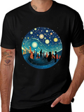 Starry Night Silhouette T-Shirt - Unique Graphic Tee