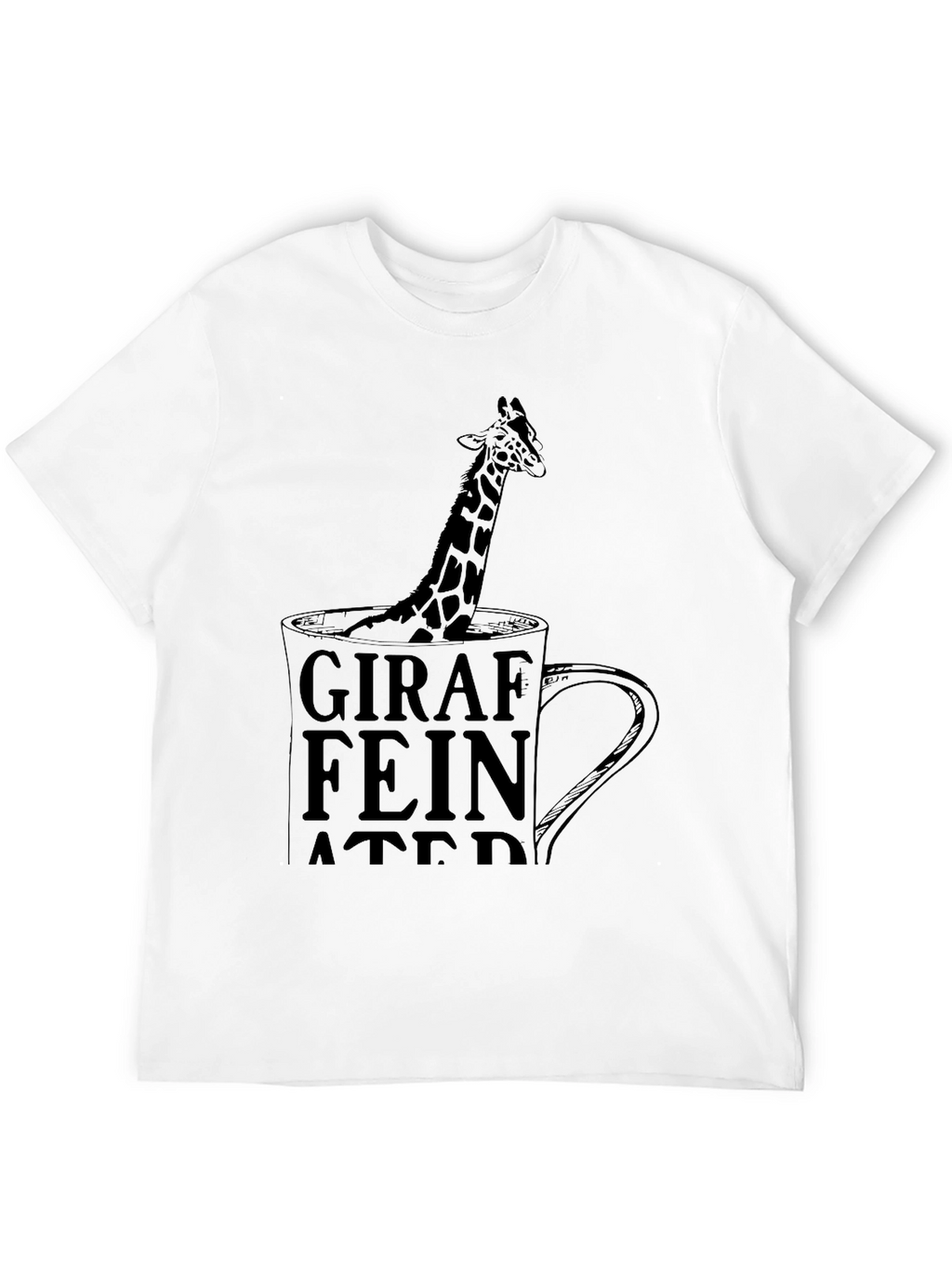 Giraffeinated Black T-Shirt - Quirky Coffee Lover Tee