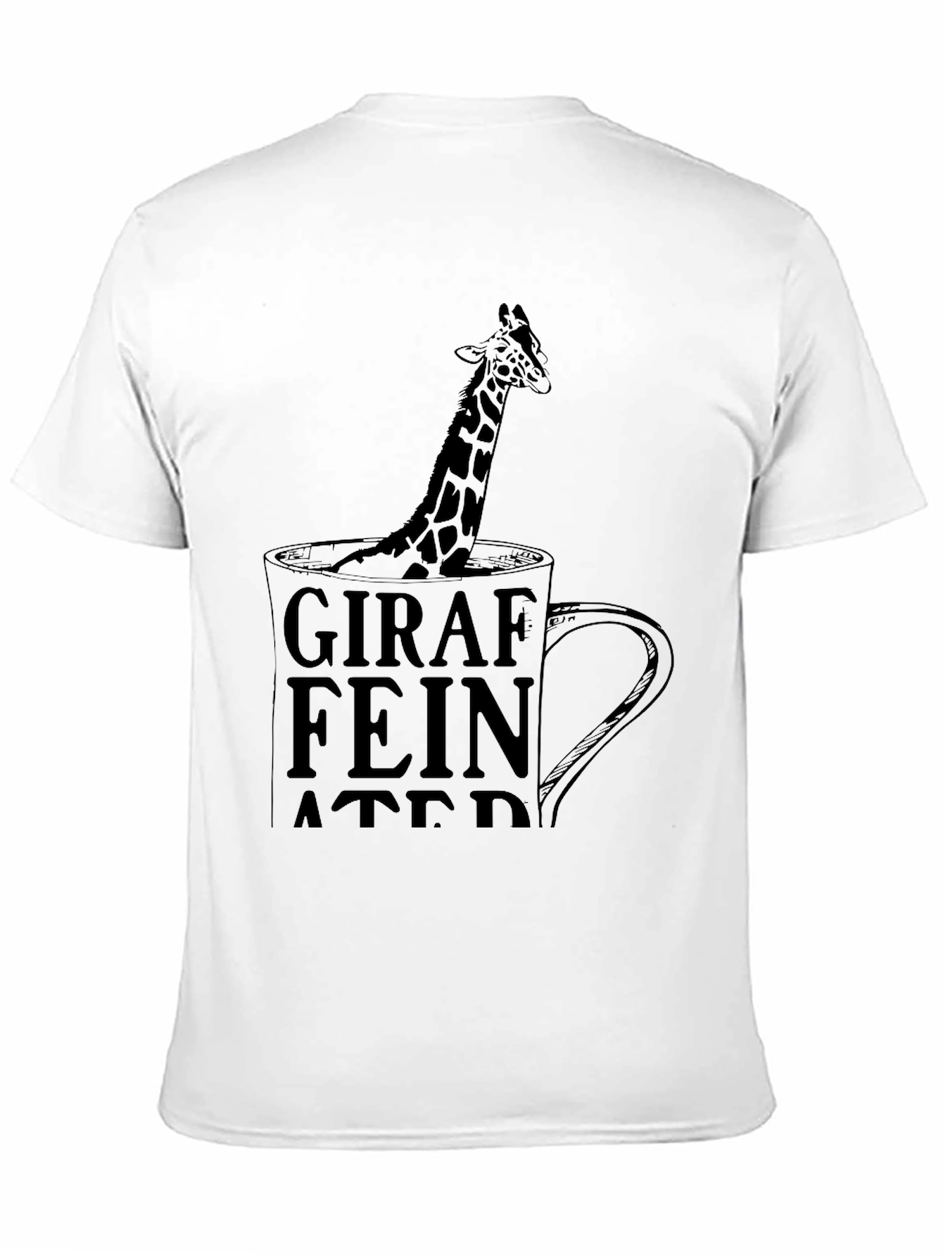Giraffeinated Black T-Shirt - Quirky Coffee Lover Tee