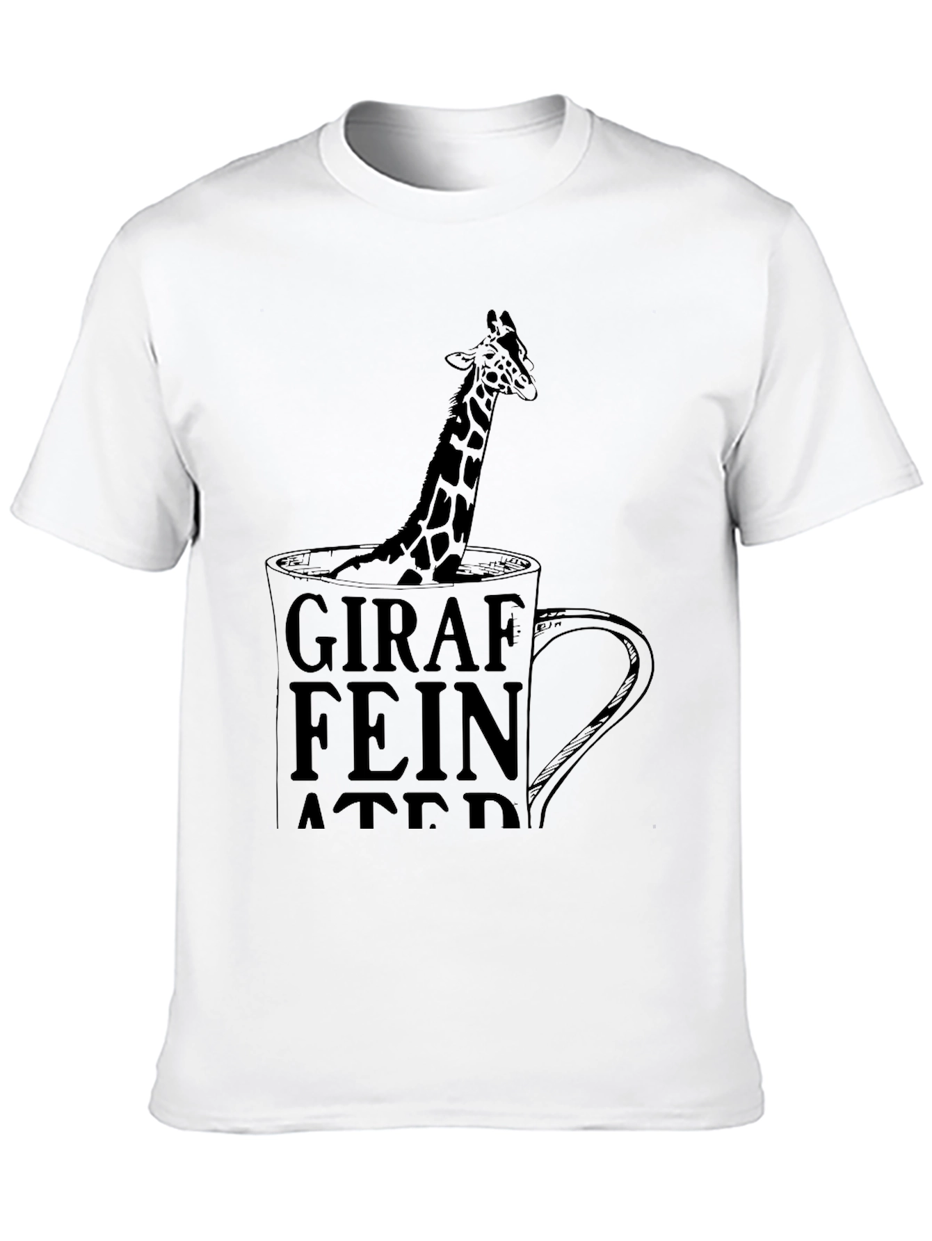Giraffeinated Black T-Shirt - Quirky Coffee Lover Tee
