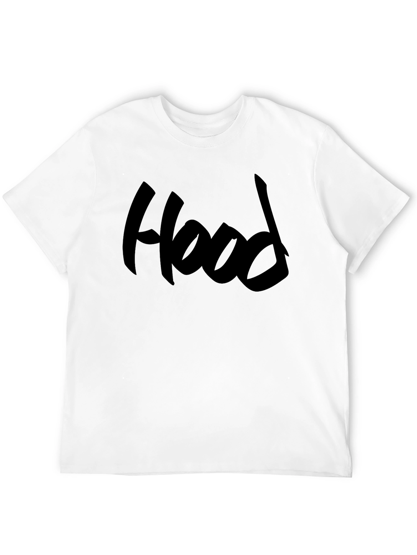 Black Hood Graphic Tee Casual Comfort Fit
