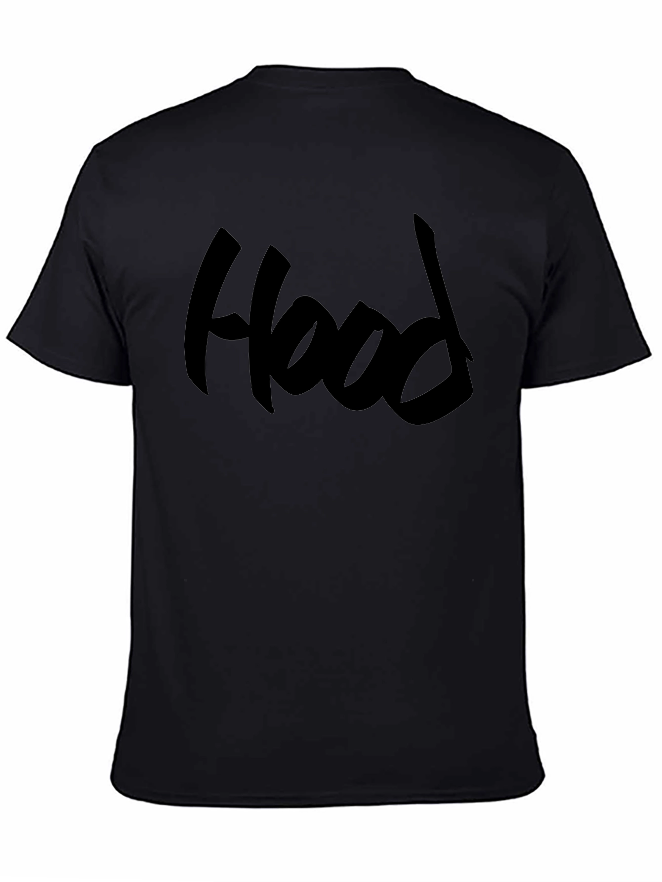 Black Hood Graphic Tee Casual Comfort Fit