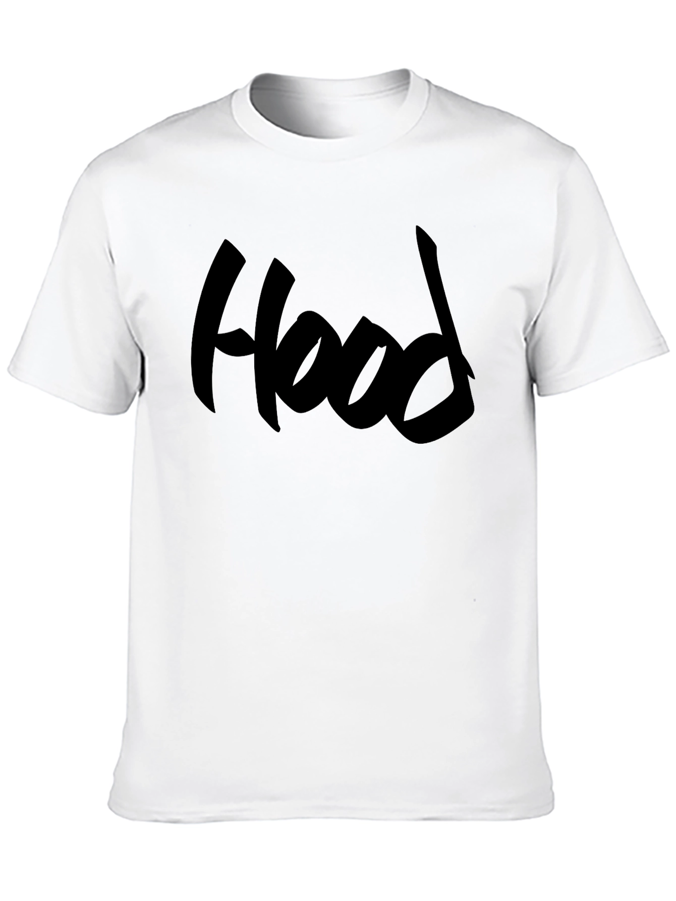 Black Hood Graphic Tee Casual Comfort Fit