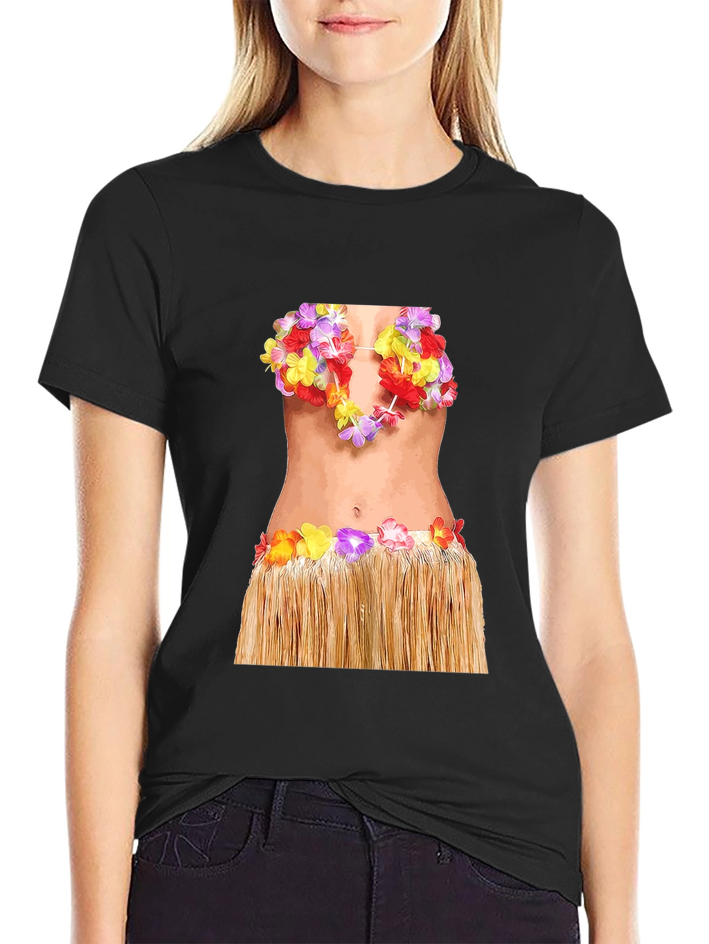 Hawaiian Hula Girl T-Shirt - Funny Costume Tee