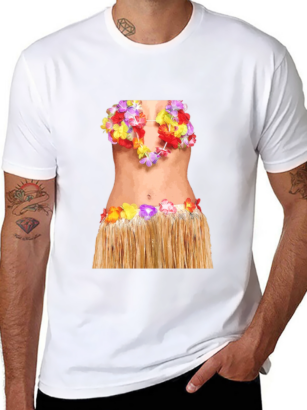 Hawaiian Hula Girl T-Shirt - Funny Costume Tee