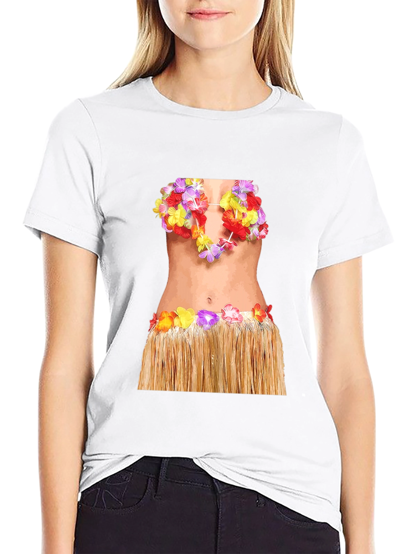 Hawaiian Hula Girl T-Shirt - Funny Costume Tee