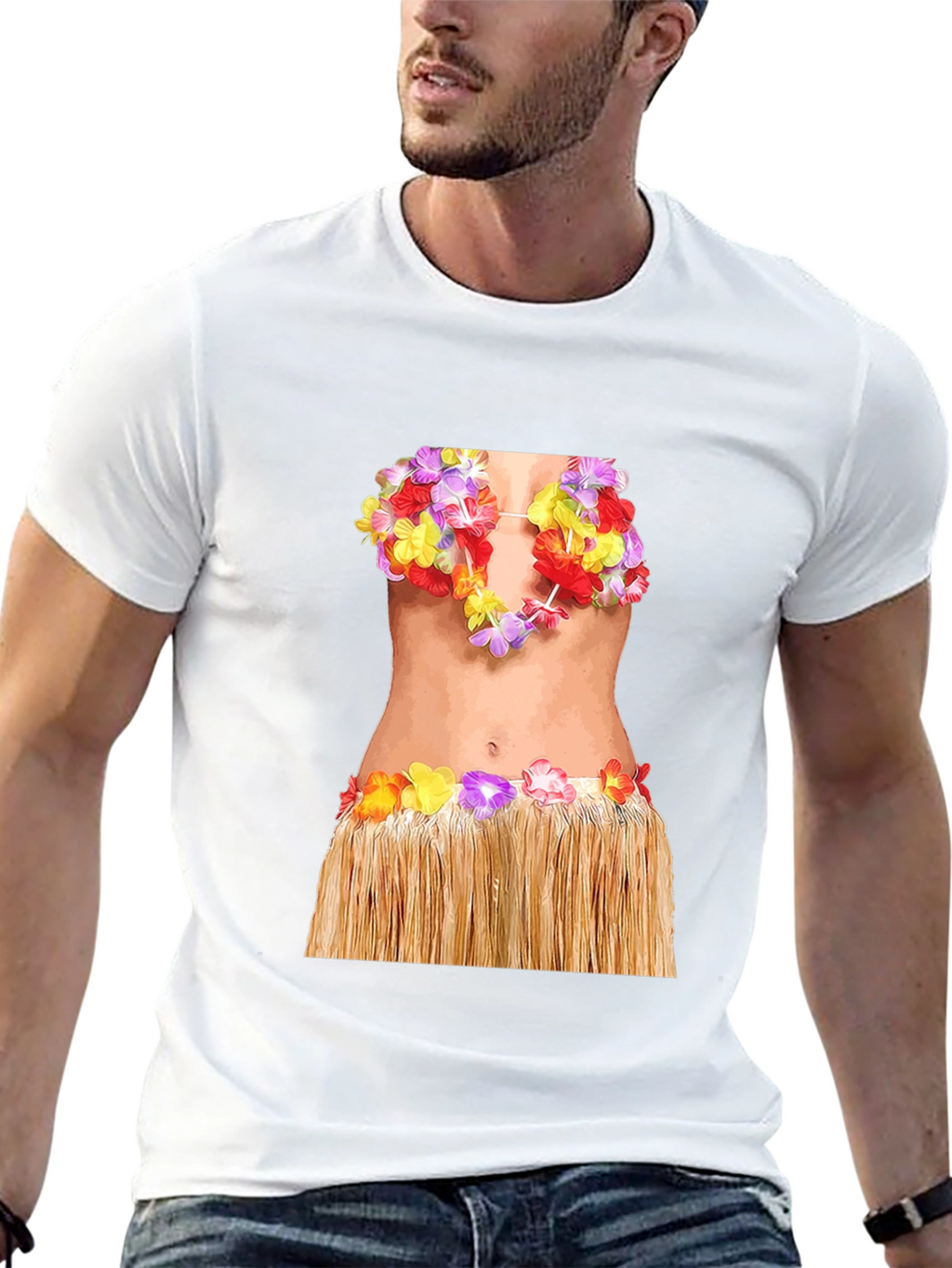 Hawaiian Hula Girl T-Shirt - Funny Costume Tee