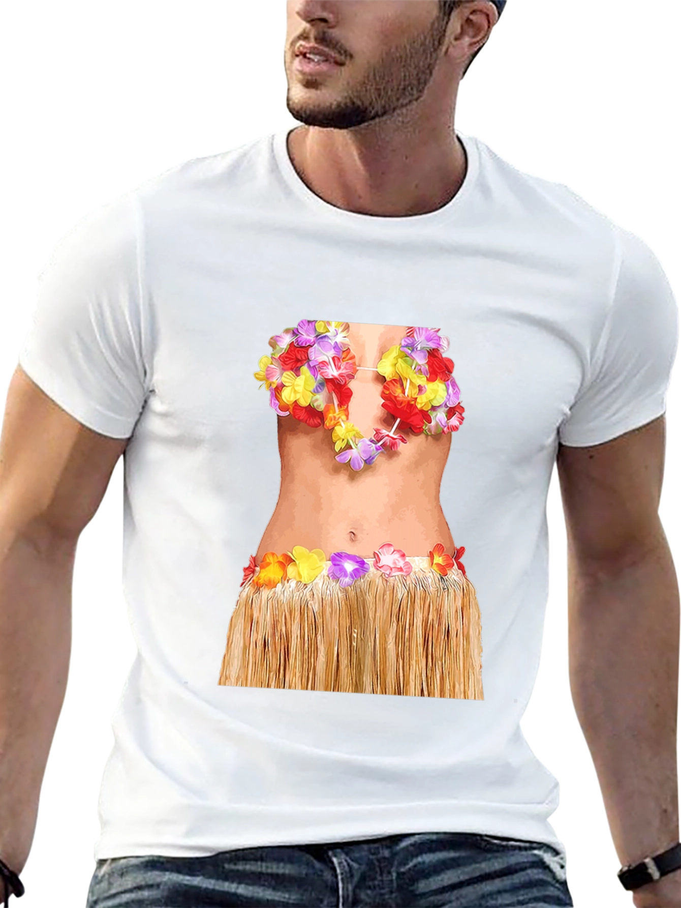 Hawaiian Hula Girl T-Shirt - Funny Costume Tee
