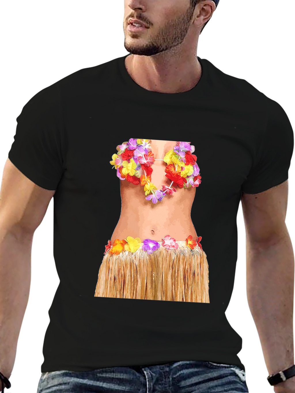 Hawaiian Hula Girl T-Shirt - Funny Costume Tee