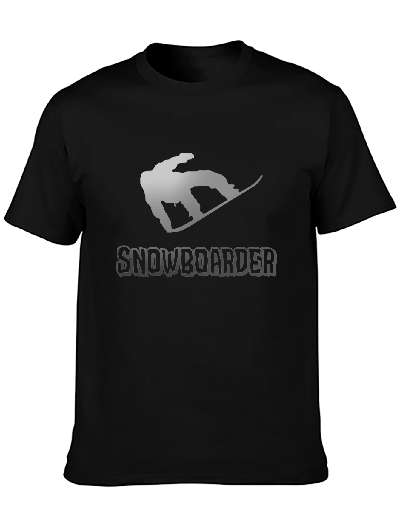 Snowboarder Graphic Tee - Black Cotton T-Shirt