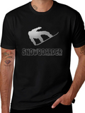 Snowboarder Graphic Tee - Black Cotton T-Shirt