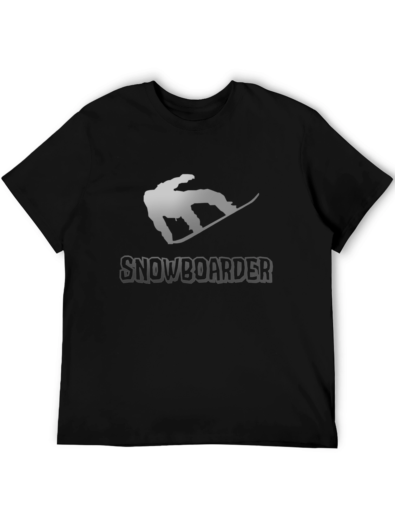 Snowboarder Graphic Tee - Black Cotton T-Shirt