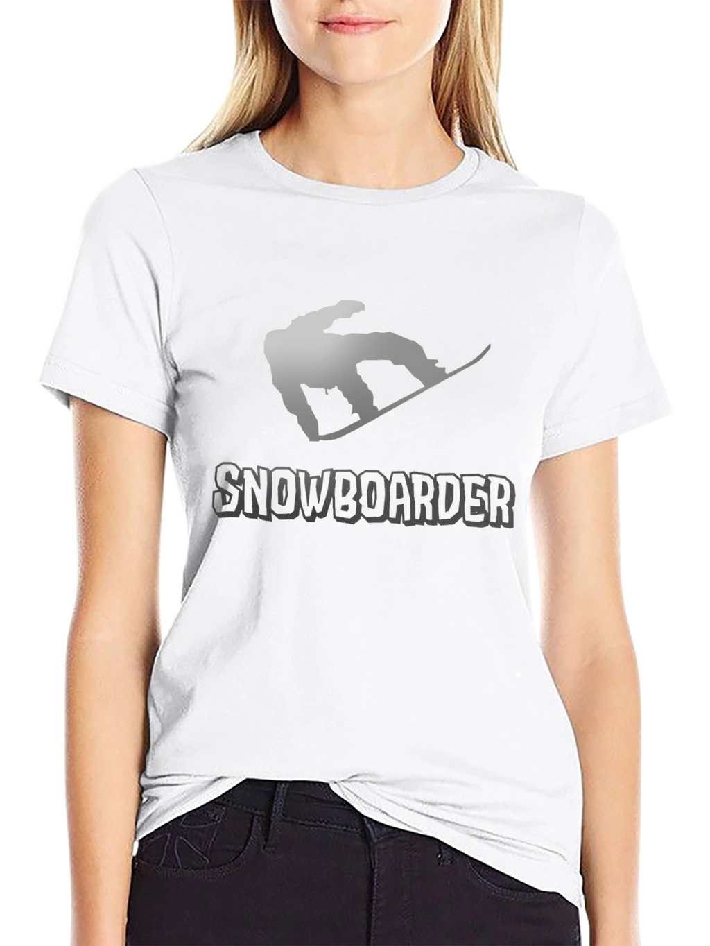 Snowboarder Graphic Tee - Black Cotton T-Shirt
