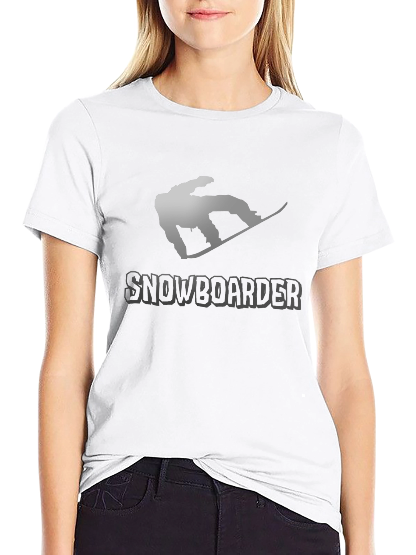 Snowboarder Graphic Tee - Black Cotton T-Shirt